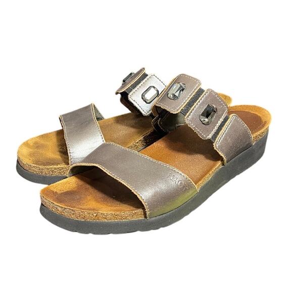 NAOT Michele Strappy Jeweled Sandals Mirror Leather Womens Size 40 US 9 - Picture 1 of 8